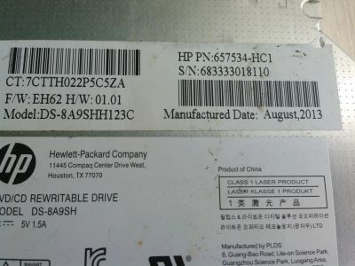 Лот: 4419276. Фото: 1. DVD-RW от ноутбука HP Новый. Приводы CD, DVD, BR, FDD