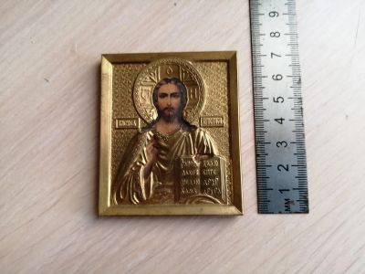 Лот: 14795789. Фото: 1. Икона в латунном окладе, СССР. Иконы