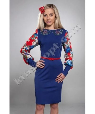 Лот: 7692789. Фото: 1. платье голубое с рукавами. Платья