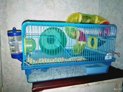 Лот: 10088326. Фото: 1. Клетка для грызунов с сирийским... Домики, переноски, клетки, когтеточки
