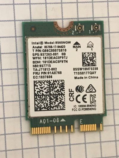 Лот: 17582335. Фото: 1. WiFi модуль Intel 9560ngw. WiFi, Bluetooth адаптеры