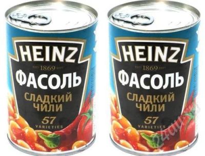 Лот: 584897. Фото: 1. Две банки фасоли Heinz - Сладкий... Консервы