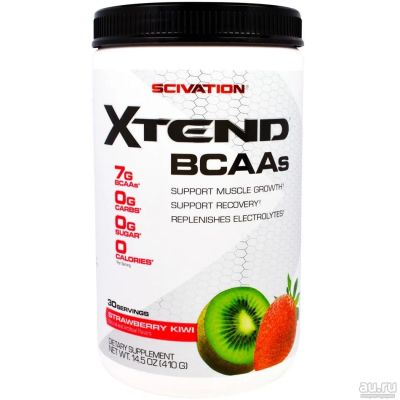 Лот: 9893532. Фото: 1. Xtend BCAAs 410gr киви и клубника... Спортивное питание, витамины