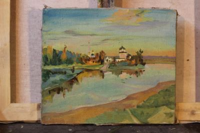 Лот: 4733353. Фото: 1. Картина маслом 35х30 см, художник... Картины, рисунки