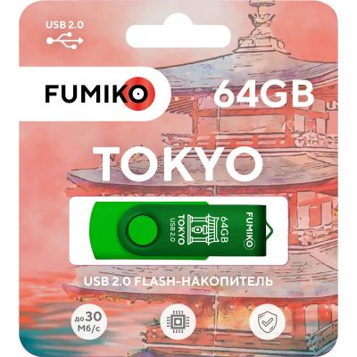 Лот: 25038385. Фото: 1. Флешка Fumiko Tokyo 64GB | Цвет... USB-флеш карты