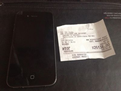 Лот: 4135171. Фото: 1. продам Apple Iphone 4 (16gb)(чёрный... Смартфоны