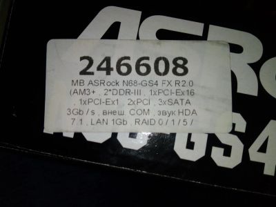Лот: 11118675. Фото: 1. ASrock n68-gs4 fx r2.0. AM3/AM3... Материнские платы