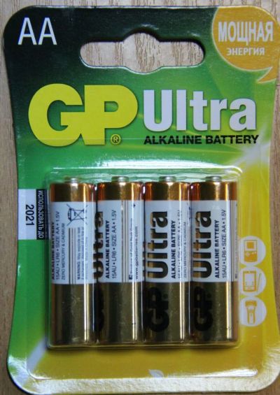 Лот: 4322523. Фото: 1. батарейка GP Ultra LR06 BL4. Батарейки, аккумуляторы, элементы питания