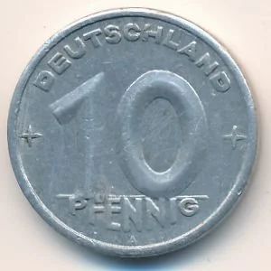 Лот: 8813305. Фото: 1. Германия (ГДР) 10 пфеннигов 1948... Германия и Австрия