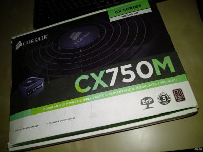 Лот: 15505595. Фото: 1. Блок питания Corsair CX750M 750W... Корпуса, блоки питания