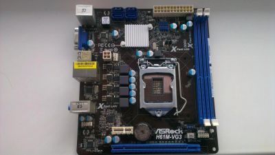 Лот: 4951098. Фото: 1. Материнская плата ASrock H61M-VG3... Материнские платы