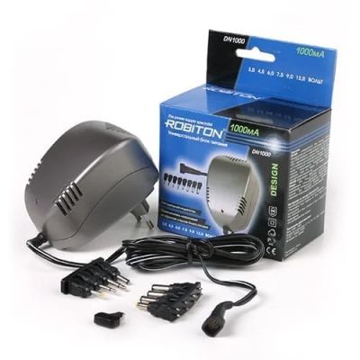 Лот: 22980042. Фото: 1. БПС унив. 1А/1.5-12v Robiton DN1000... Зарядные устройства, блоки питания для бытовой техники