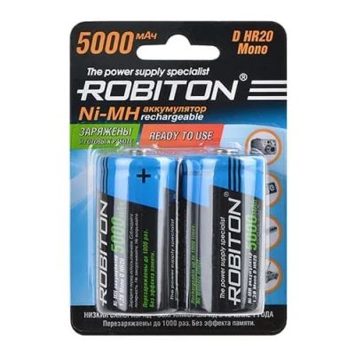 Лот: 21514829. Фото: 1. АКБ D (LR20) Robiton 5000mAh LSD... Батарейки, аккумуляторы, элементы питания