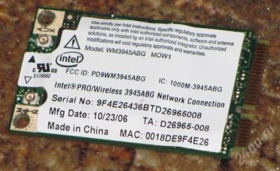 Лот: 506341. Фото: 1. WIFI mini-PCIE intel wm3945abg. Другое (комплектующие)