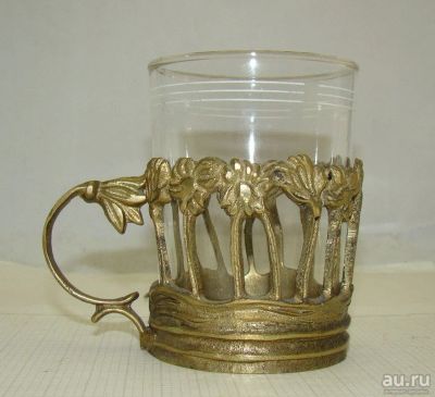 Лот: 13864410. Фото: 1. Подстаканник со стаканом (N048... Предметы интерьера и быта