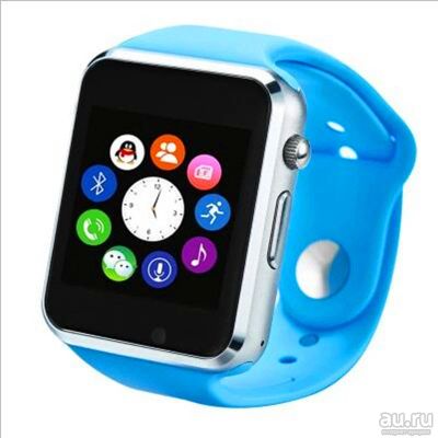 Лот: 11490840. Фото: 1. смарт часы Smart Watch голубые. Смарт-часы, фитнес-браслеты, аксессуары