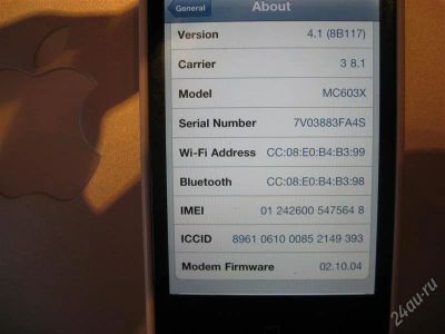 Лот: 1901463. Фото: 1. Iphone 4G 02.10.04 - 4.1. Смартфоны