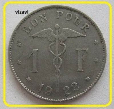 Лот: 17348562. Фото: 1. Бельгия 1 франк 1922 (12). Европа