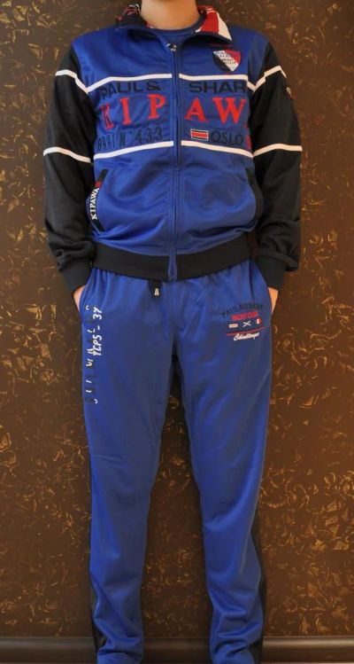 Лот: 8321754. Фото: 1. Спортивный костюм Paul&Shark синий. Спортивные костюмы