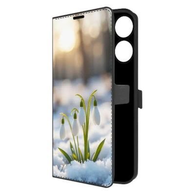 Лот: 25385246. Фото: 1. Чехол Krutoff Eco Book "Подснежники... Чехлы, бамперы