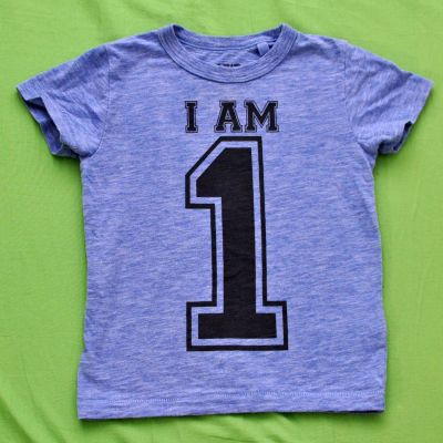 Лот: 6959259. Фото: 1. Футболка "I am 1" для годовасия... Футболки, поло, топы, лонгсливы