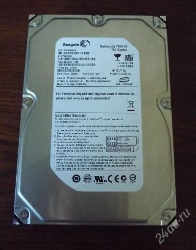 Лот: 115817. Фото: 1. HDD Seagate 750 Gb IDE (Barracuda... Жёсткие диски (HDD)