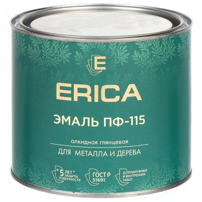 Лот: 24085850. Фото: 1. Эмаль Erica, ПФ-115, для внутренних... Краски, лаки, растворитель