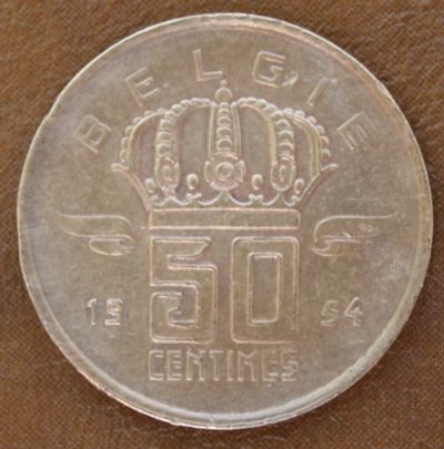 Лот: 11580512. Фото: 1. Бельгия 50 сантимов . 1954 г... Европа