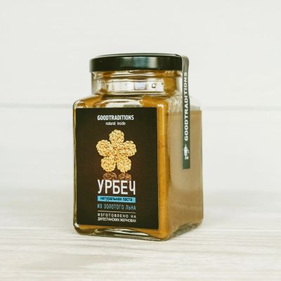 Лот: 15467550. Фото: 1. Урбеч из золотого льна, 230 г. Диетическое питание