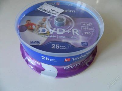 Лот: 1636272. Фото: 1. VERBATIM DVD+R 4,7 Gb 25 шт. CD, DVD, BluRay