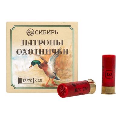 Лот: 25515484. Фото: 1. Патрон 12x70 (Сибирь) Дробь... Патроны