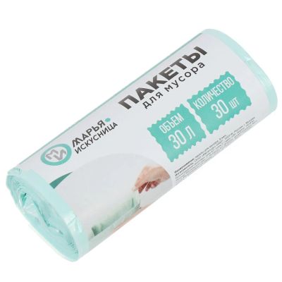Лот: 24090558. Фото: 1. Пакеты для мусора 30 л, 30 шт... Пакеты, мешки
