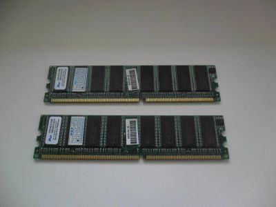 Лот: 6755544. Фото: 1. DDR1 PC3200 две планки по 512Mb... Оперативная память