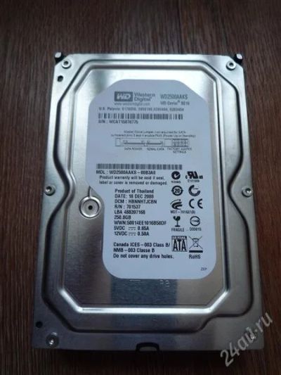 Лот: 2399977. Фото: 1. Жесткий диск 250 Gb WD2500AAKS... Жёсткие диски (HDD)