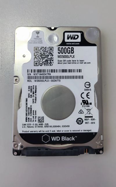 Лот: 21061417. Фото: 1. Жесткий диск WD Black 500Gb 2... Жёсткие диски (HDD)