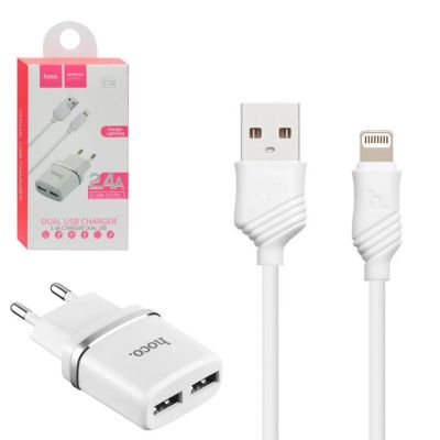 Лот: 22151059. Фото: 1. СЗУ HOCO C12 dual USB port 2.4A... Зарядные устройства, блоки питания, адаптеры сетевые для смартфонов