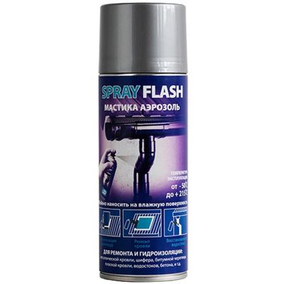 Лот: 19044534. Фото: 1. Мастика аэрозоль SPRAY FLASH серый. Клеи, герметики, пена монтажная, клейкие ленты