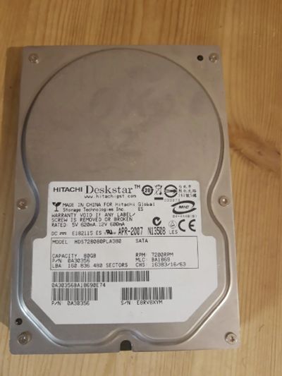Лот: 15401540. Фото: 1. Жесткий диск Hitachi 82.3 Гб Deskstar... Жёсткие диски (HDD)