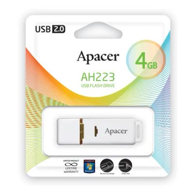 Лот: 4629871. Фото: 1. USB Flash 4Gb Apacer AH223 Retail... USB-флеш карты