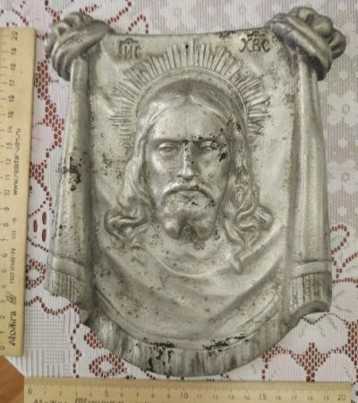 Лот: 16397412. Фото: 1. панно Спас Нерукотворный,сплав... Произведения