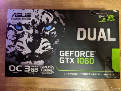Лот: 18073429. Фото: 1. видеокарта Asus gtx 1060 3gb dual... Видеокарты