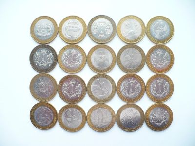 Лот: 15058633. Фото: 1. 10₽ Биметалл 20 штук #1 (см.описание... Россия после 1991 года