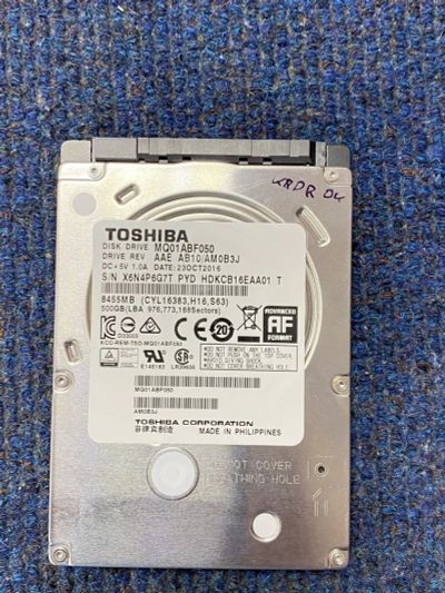 Лот: 16554335. Фото: 1. 2.5 Дюйма 500GB Toshiba MQ01ABF050... Жёсткие диски