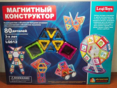 Лот: 8693632. Фото: 1. Магнитный конструктор 80 деталей. Конструкторы