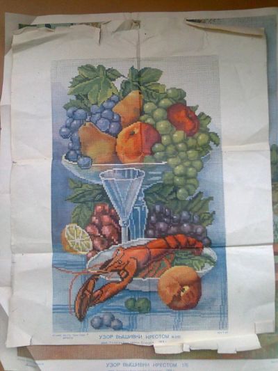 Лот: 4262282. Фото: 1. узор вышивки крестом "фрукты... Другое (антиквариат)