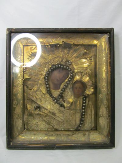 Лот: 24973089. Фото: 1. Икона старинная Богородица Казанская... Иконы