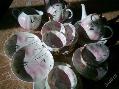 Лот: 2932082. Фото: 1. Чайный сервиз Дулево. Тончайший... Сервизы, наборы посуды