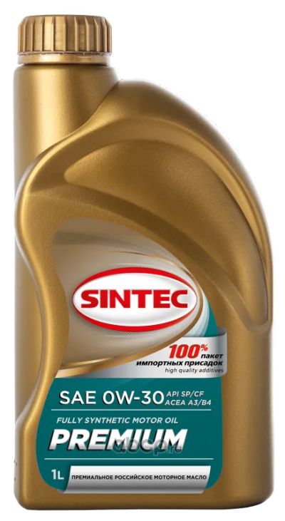 Лот: 19845925. Фото: 1. Масло Sintec Premium 0W30 SP/CF... Масла, жидкости