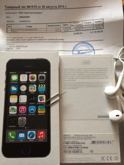 Лот: 8619884. Фото: 1. iPhone 5s 16gb идеальное состояние... Смартфоны