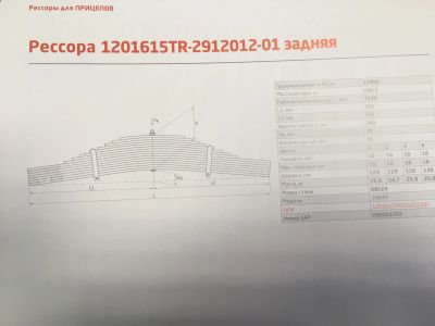 Лот: 12700504. Фото: 1. Лист рессорный ТРАЛ №1 (для прицепа... Ходовая, подвеска, рулевое управление